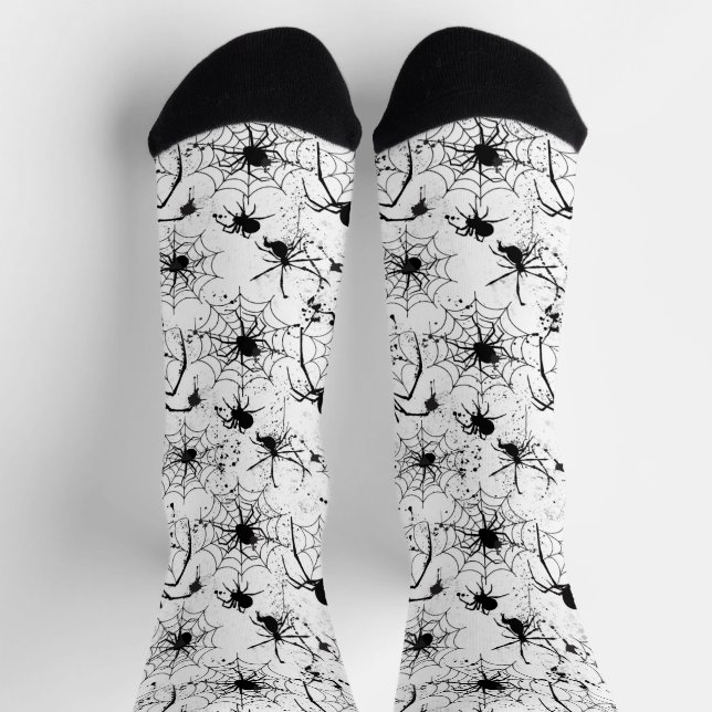 Spinnennetz-Muster Halloween  Socken (Oben)