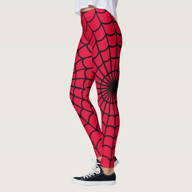 Spinnennetz Rot Muster  Leggings (Links)