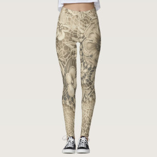 "Spinnennetz Weißer Antiker Spitzenstoff" Leggings