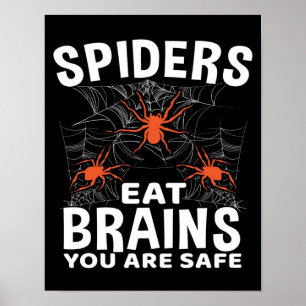 Spinnennetze essen Gehirne Du bist sicher Hallowee Poster