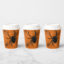 Spinnennetze mit Spinnen Halloween Paper Cup Pappbecher