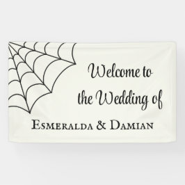 Spinnennetze Schwarz-Weiß-Gothic-Hochzeit Banner