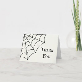 Spinnennetze Schwarz-Weiß-Gothic-Hochzeit Dankeskarte