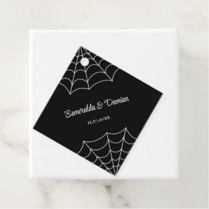 Spinnennetze Schwarz-Weiß-Gothic-Hochzeit Geschenkanhänger