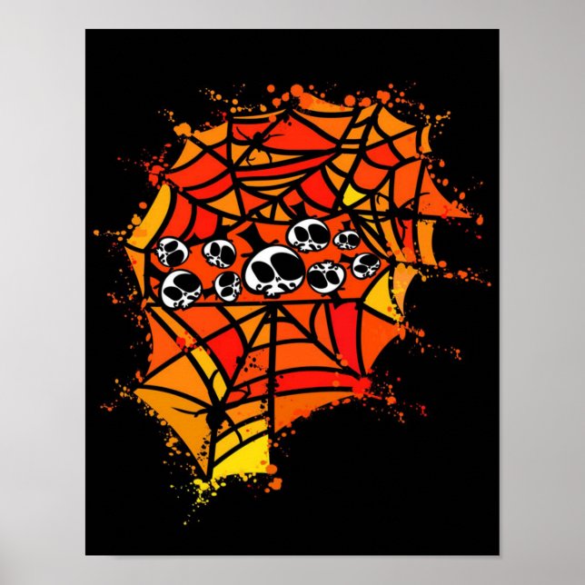 Spinnennetze | Spinnenschädel Poster (Vorne)