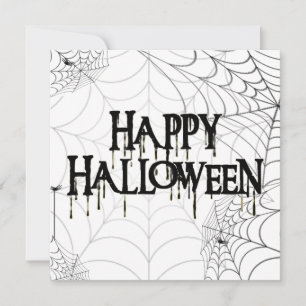 Spinnennetze Und Frohe Halloween-Party Einladung