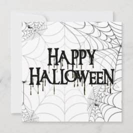 Spinnennetze und glücklicher Halloween-Text Einladung
