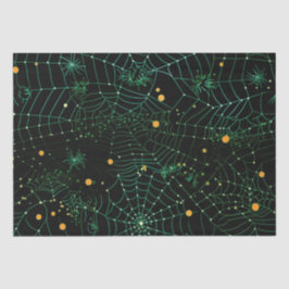 Spinnennetze und Punkte Modernes Schwarzes Hallowe Seidenpapier