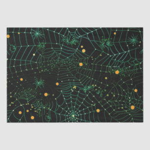 Spinnennetze und Punkte Modernes Schwarzes Hallowe Seidenpapier