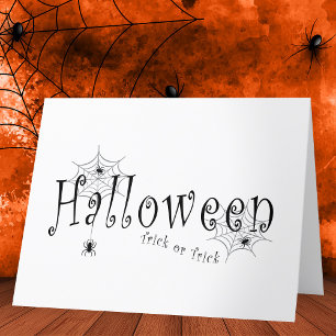 Spinnennetze und Spinnen über Halloween Dankeskarte