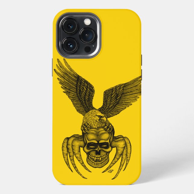 Spinnenschädel mit Adler iPhone Hülle (Rückseite)