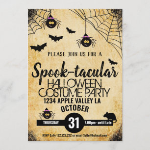 Spinnenspinne Halloween-Party takulär Einladung