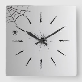 Spinnenweben Wanduhr Elegantes Weiß Schwarz Design