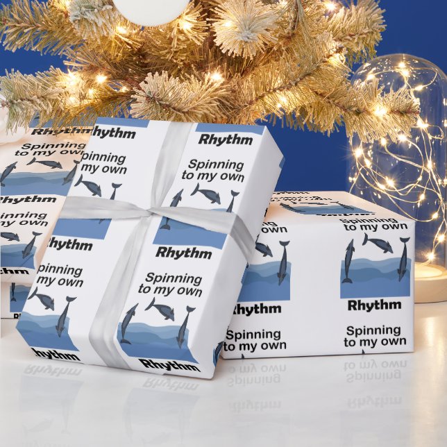 Spinner-Delfin, der sich nach meinem eigenen Rhyth Geschenkpapier (Feiertage)