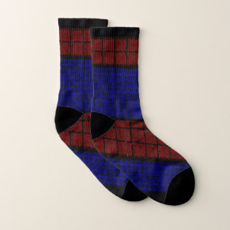 Spinngewebe-Mann Gepunktete blaue rote bedruckte S Socken