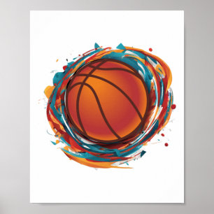 Spinning Basketball Ball Poster