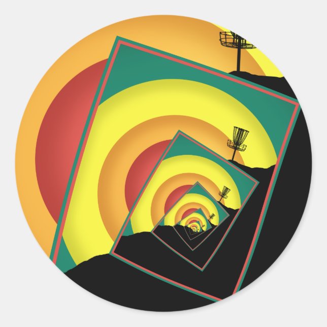 Spinning Disk Golf Baskets 3 Runder Aufkleber (Vorderseite)