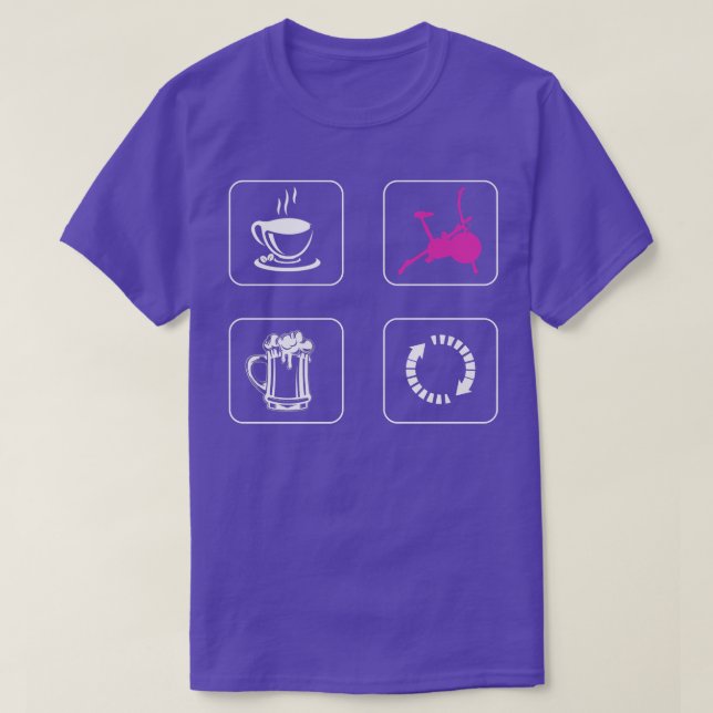 Spinning in Spin Class in Gym for Coffee Spin Wine T-Shirt (Design vorne)