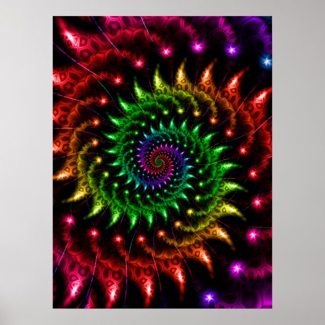 Spinning Rainbow Spiral Poster (Vorne)