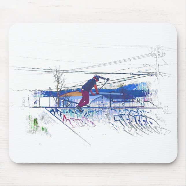 Spinning the Deck - Stunt Scooter Mousepad (Vorne)