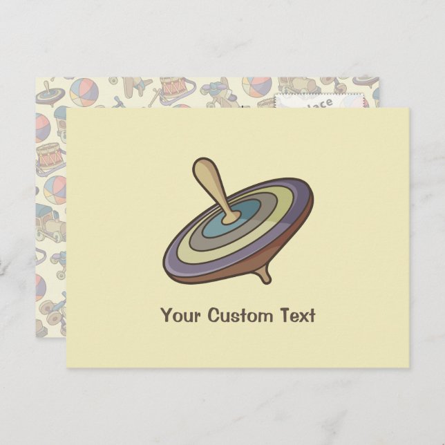 Spinning Top Postkarte (Vorne/Hinten)