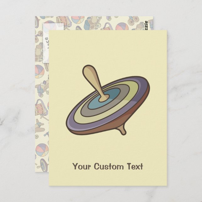 Spinning Top Postkarte (Vorne/Hinten)