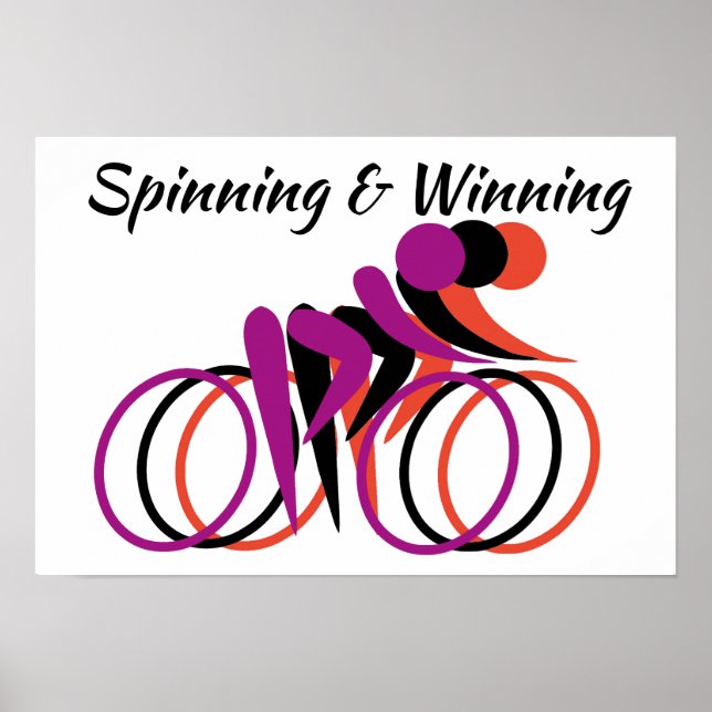 Spinning & Winning Bicyclips Plakat Lila Black (Vorne)