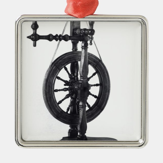 Spinnrad Silbernes Ornament (Vorne)