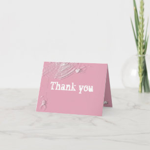 Spinnweben und weiße Spinnen Danke, Note Card Dankeskarte