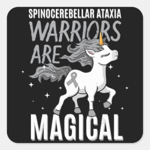 Spinocerebellar Ataxia Warrier Awareness Ribbon SC Quadratischer Aufkleber