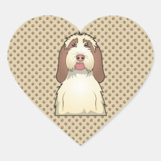 Spinone Italiano Cartoon Herz-Aufkleber