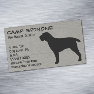 Spinone Italiano Dog Silhouette Imitate Wood Style Magnetische Visitenkarte