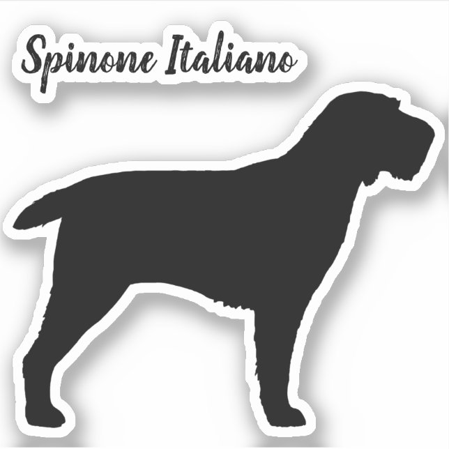 Spinone Italiano Dog Silhouette Vinyl Sticker (Vorderseite)