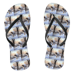 Spinone Italiano Lass es schneien Weihnachten Flip Flops