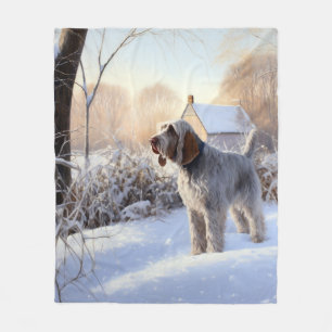 Spinone Italiano Lass es schneigen Weihnachten Fleecedecke