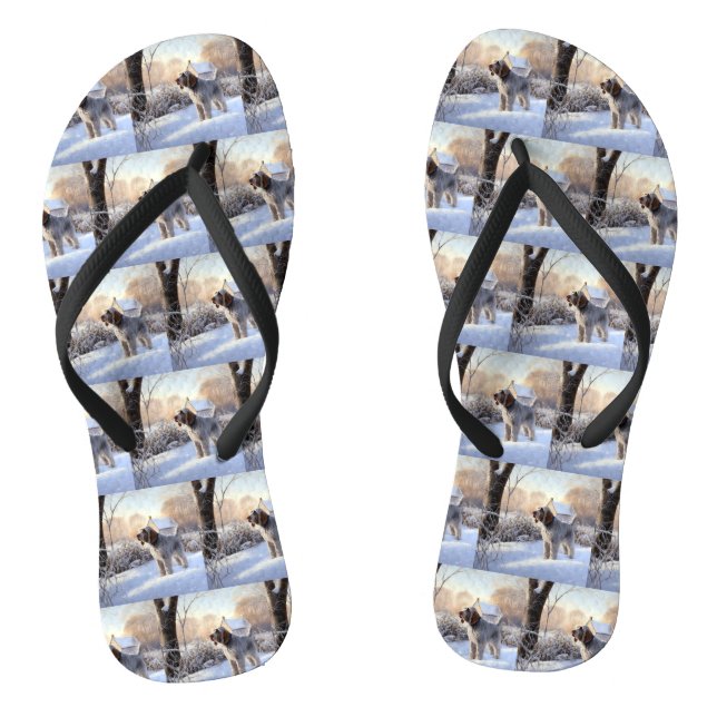 Spinone Italiano lassen es Schnee Weihnachten Flip Flops (Fußbett)
