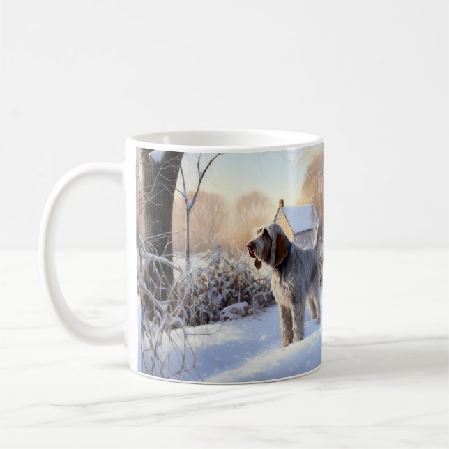 Spinone Italiano lassen es Schnee Weihnachten Kaffeetasse (Links)