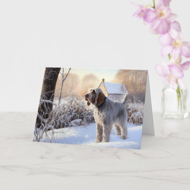 Spinone Italiano lassen es Schnee Weihnachten Karte (Orchidee)