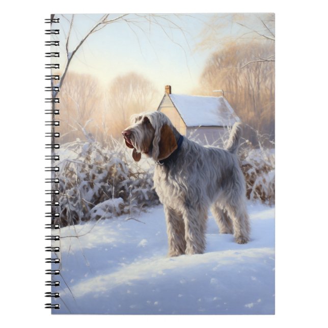 Spinone Italiano lassen es Schnee Weihnachten Notizblock (Vorderseite)