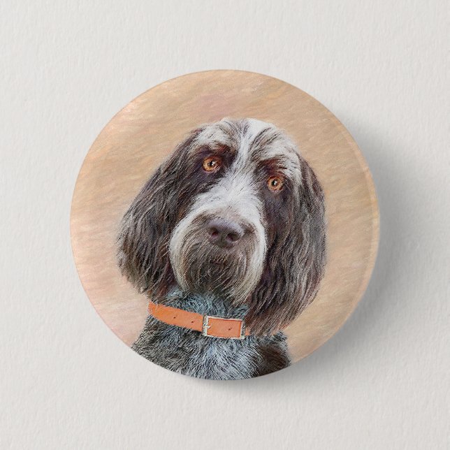 Spinone Italiano Malerei - Niedliche Original Dog  Button (Vorderseite)