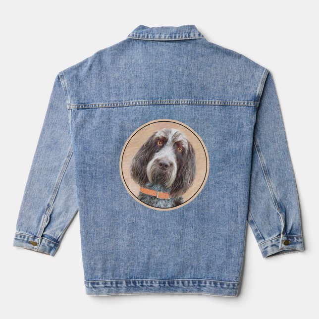 Spinone Italiano Malerei - Niedliche Original Dog  Jeansjacke (Rückseite)