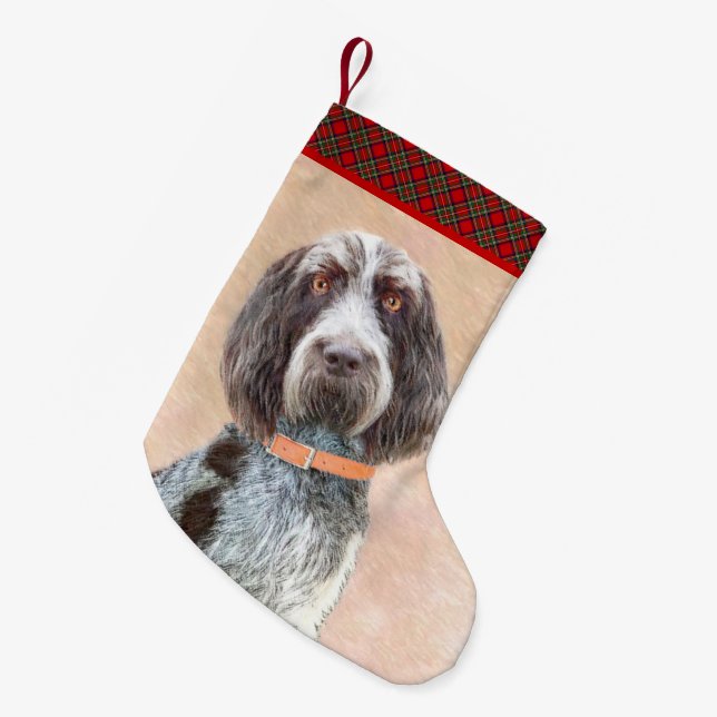 Spinone Italiano Malerei - Niedliche Original Dog  Kleiner Weihnachtsstrumpf (Vorderansicht (hängend))