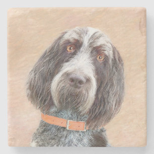 Spinone Italiano Malerei - Niedliche Original Dog Steinuntersetzer