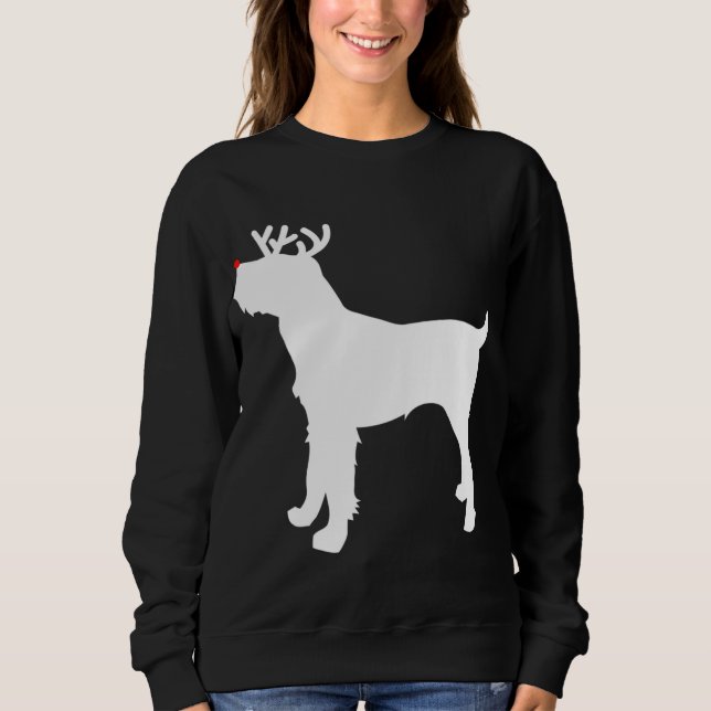 Spinone Italiano Reindeer Christmas Dog Sweatshirt (Vorderseite)