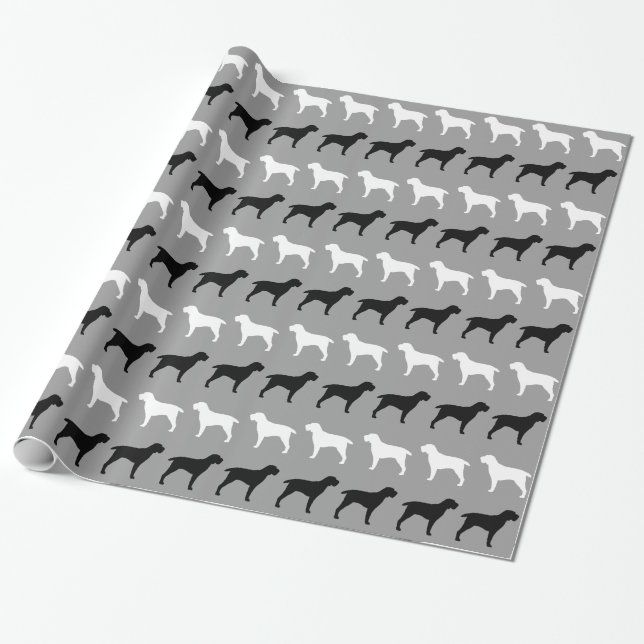 Spinone Italiano Silhouette-Muster Geschenkpapier (Ungerollt)