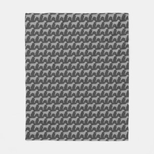 Spinone Italiano Silhouette-Muster-Grau Fleecedecke