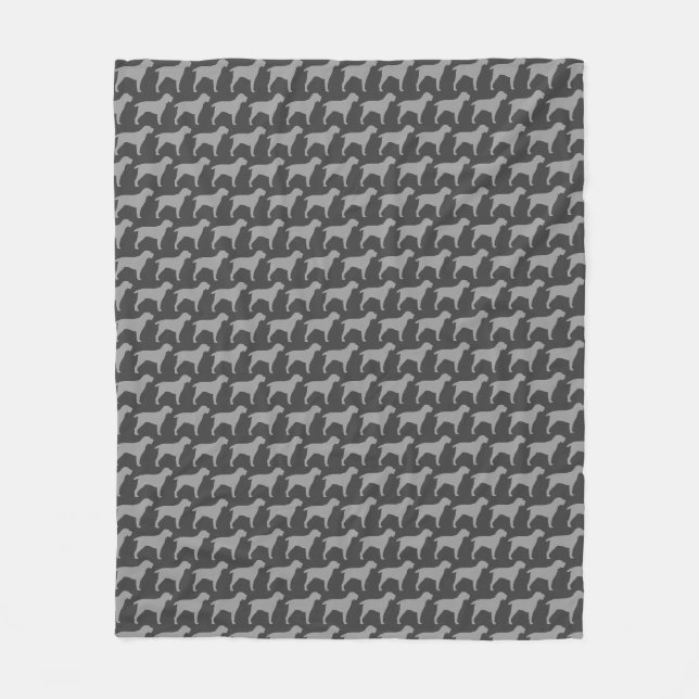 Spinone Italiano Silhouette-Muster-Grau Fleecedecke (Vorderseite)
