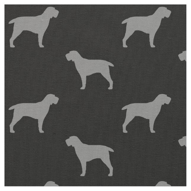 Spinone Italiano Silhouette-Muster Stoff (Nahaufnahme)