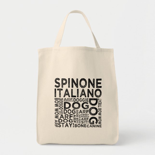 Spinone Italiano Typografie Tragetasche (Vorne)