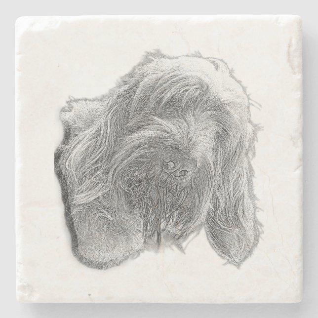 Spinone Stillness – Handgefertigter Untersetzer (Vorderseite)
